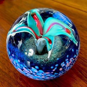 Art Glass paperweight signed